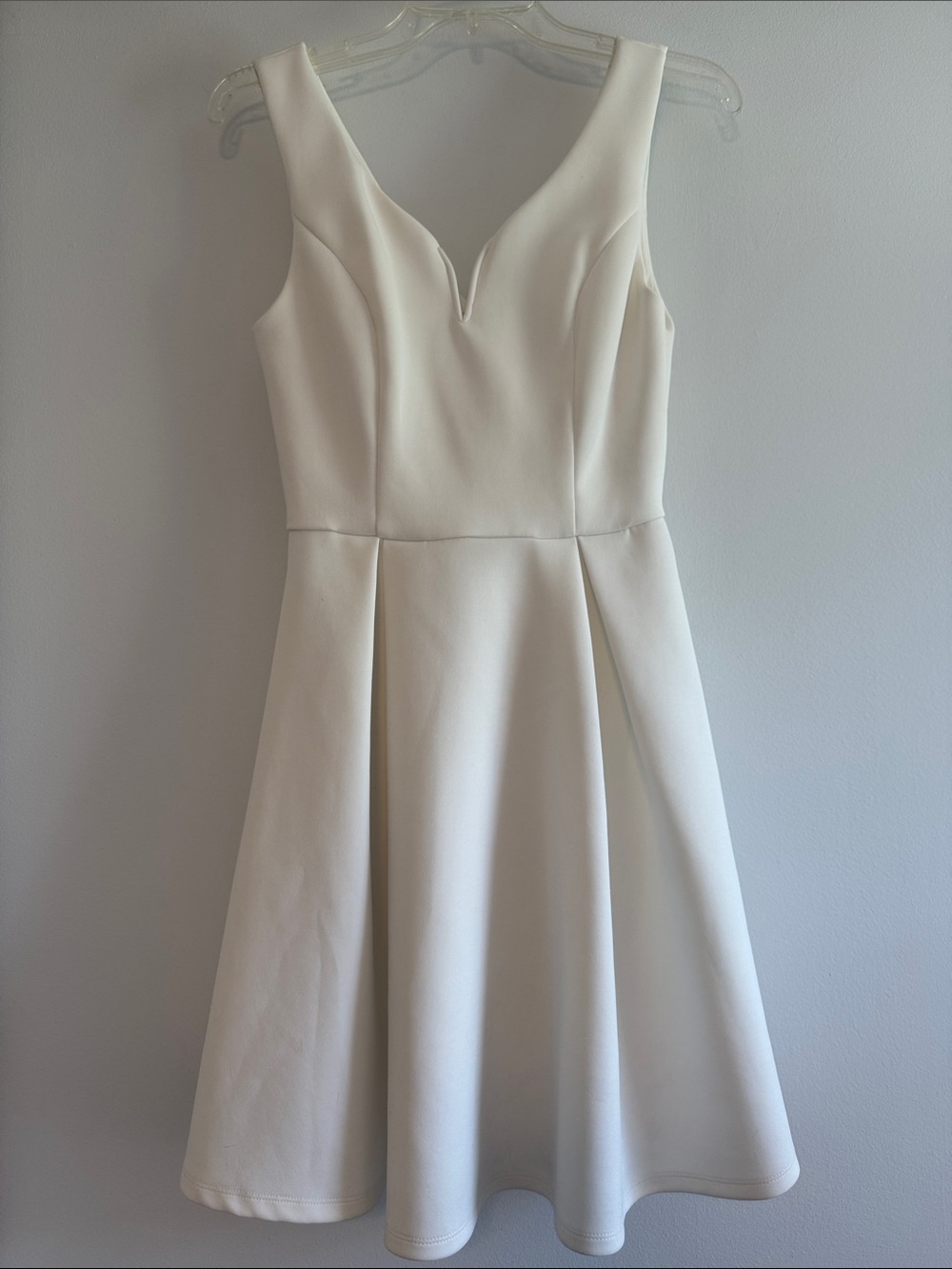 Aina Be Ivory V-Neck Fit-and-Flare Dress